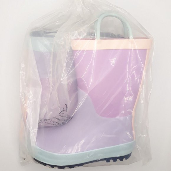 Toddler Girls Ali Colorblock Rain Boots - Cat and Jack (Purple) "Size 9" - NEW!! - Picture 4 of 5